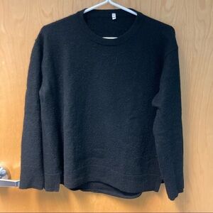 SWEATER 50% Yak  50% Wool Basic Cropped Long Sleeve Sweater
